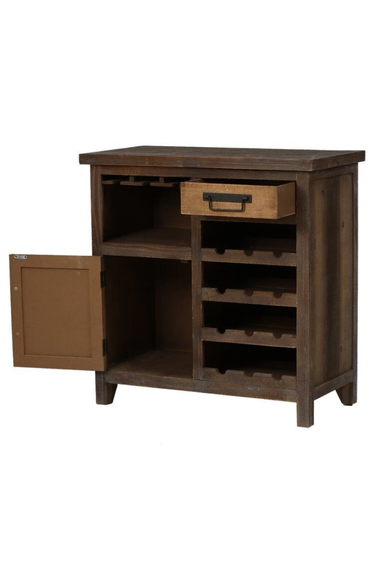Masif Ahşap Vintage Stil Çok Amaçlı Bar dolabı