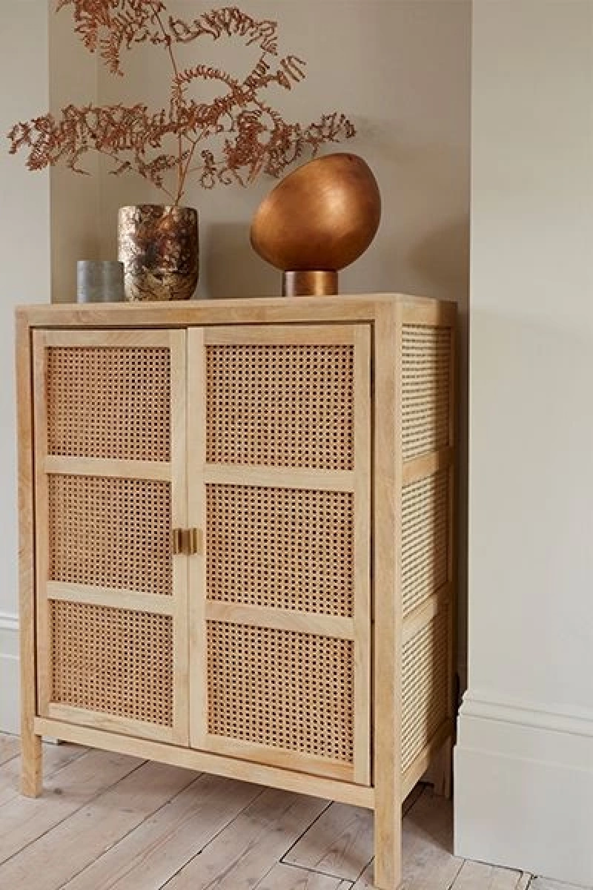 Hazeran Kapaklı Çok Amaçlı Natural Ahşap Erzak Dolabı 90x100x40 cm