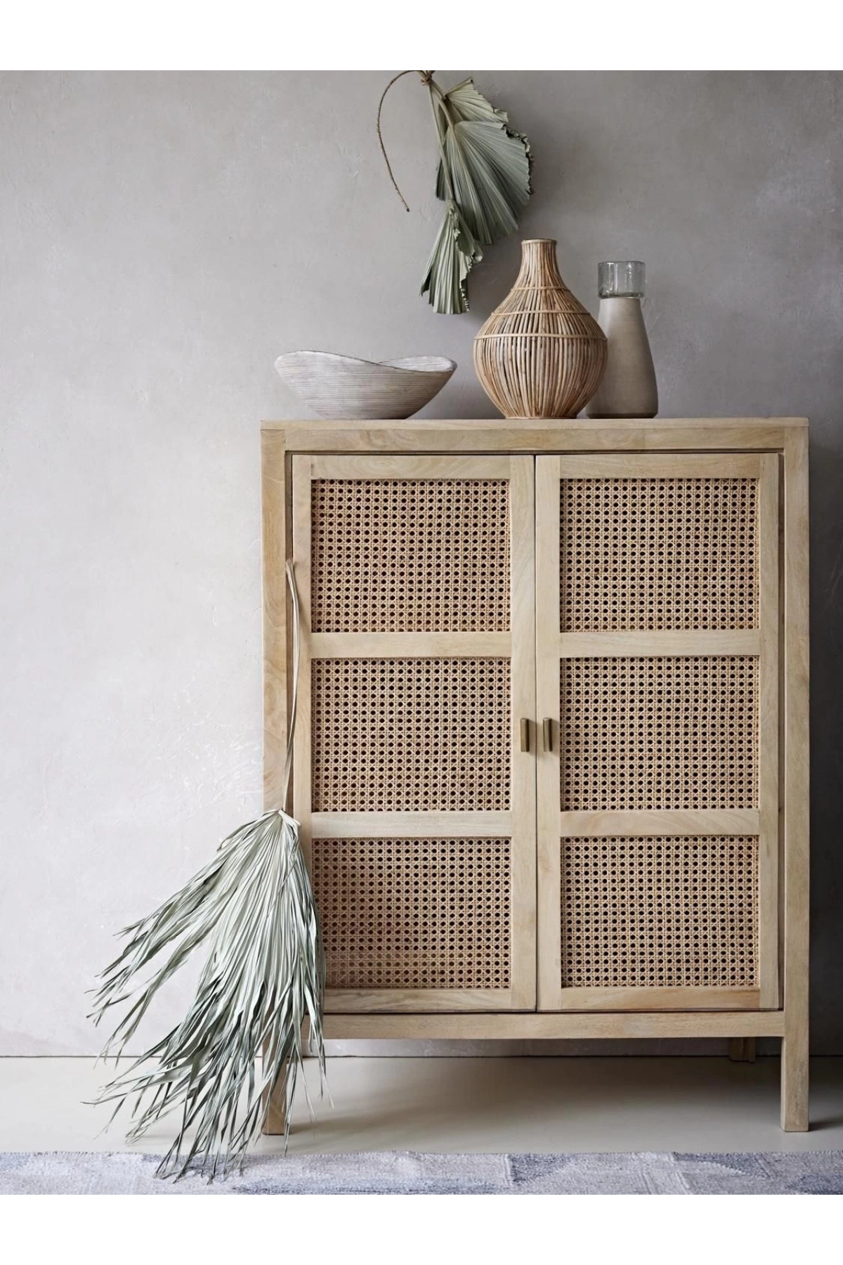 Hazeran Kapaklı Çok Amaçlı Natural Ahşap Erzak Dolabı 90x100x40 cm