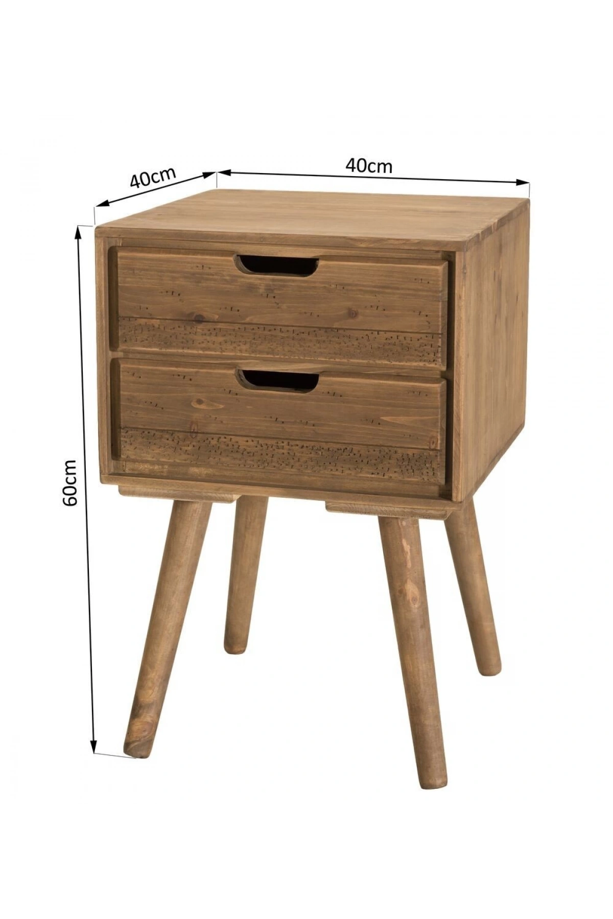 خزانة ذات درجين بنمط عتيق مصنوعة من الخشب