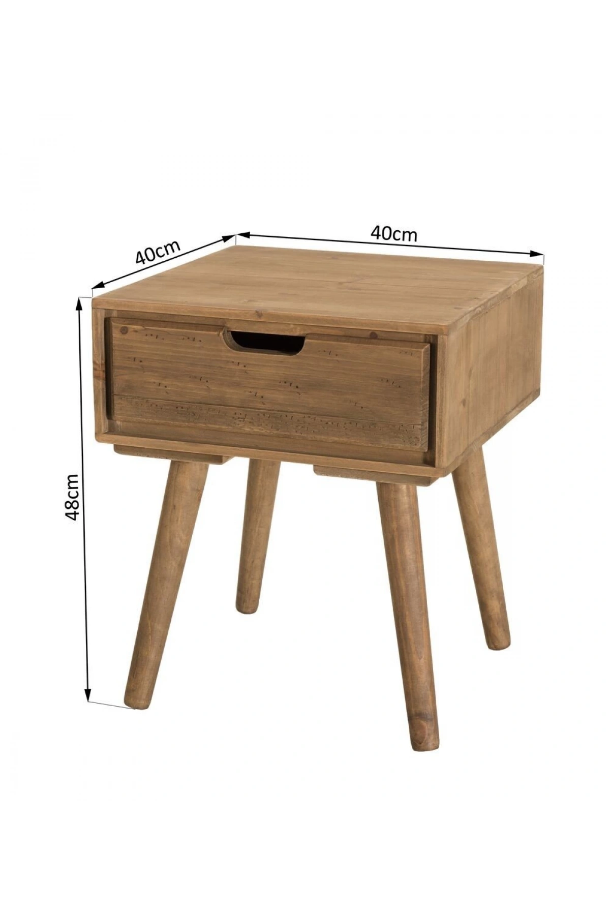 Cómoda vintage de madera con un solo cajón