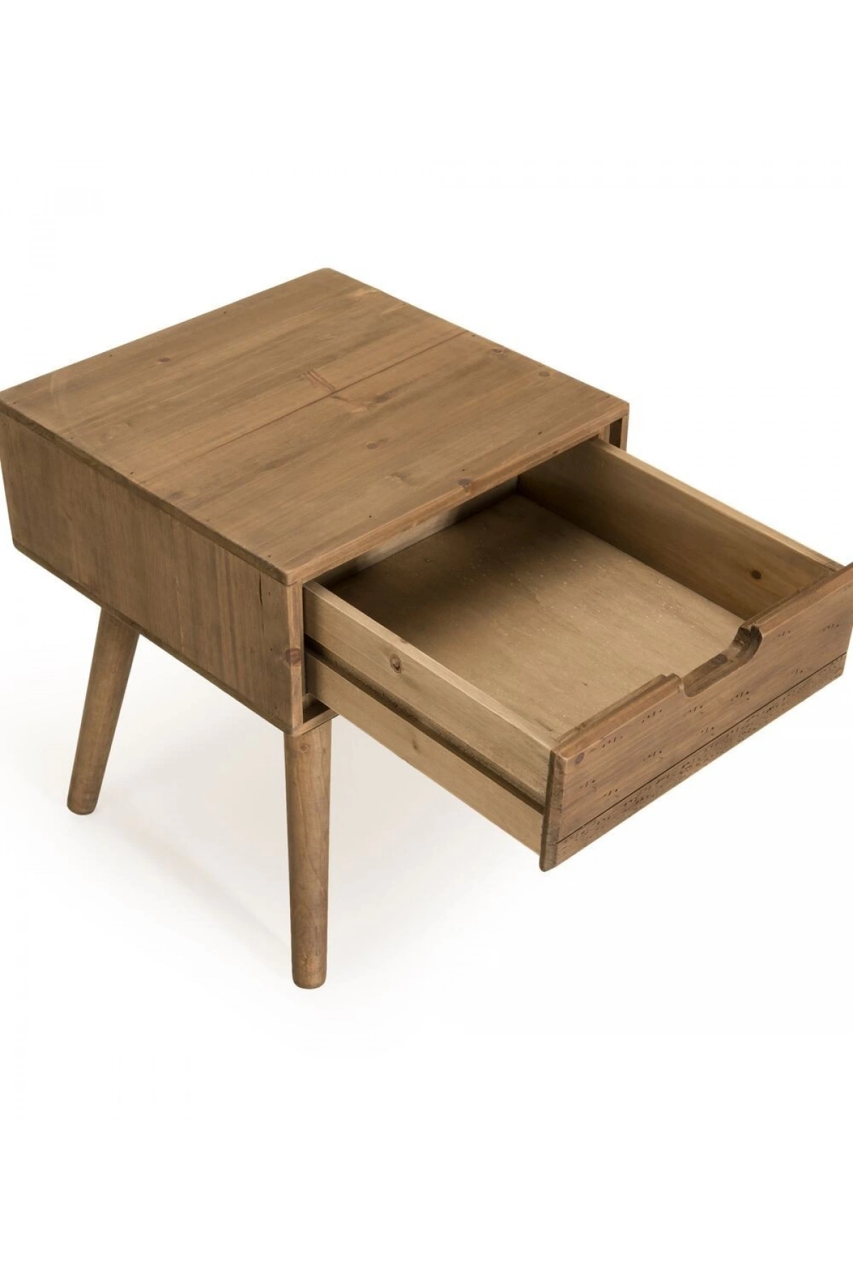 Cómoda vintage de madera con un solo cajón