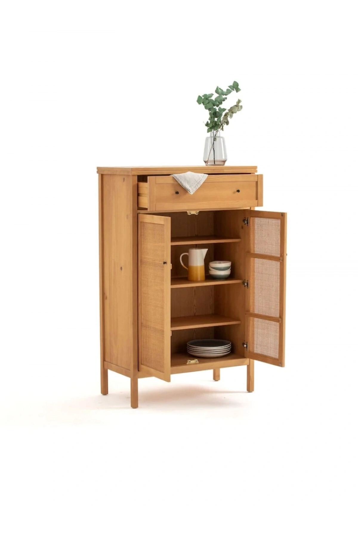 Altea Rattan Detaylı Masif Büfe Dolap