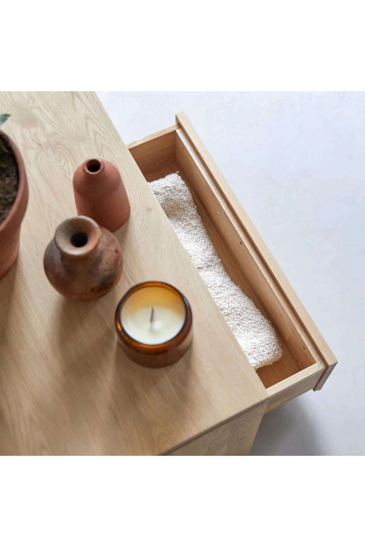 Anoa Masif Ahşap çift çekmece Tv ünite