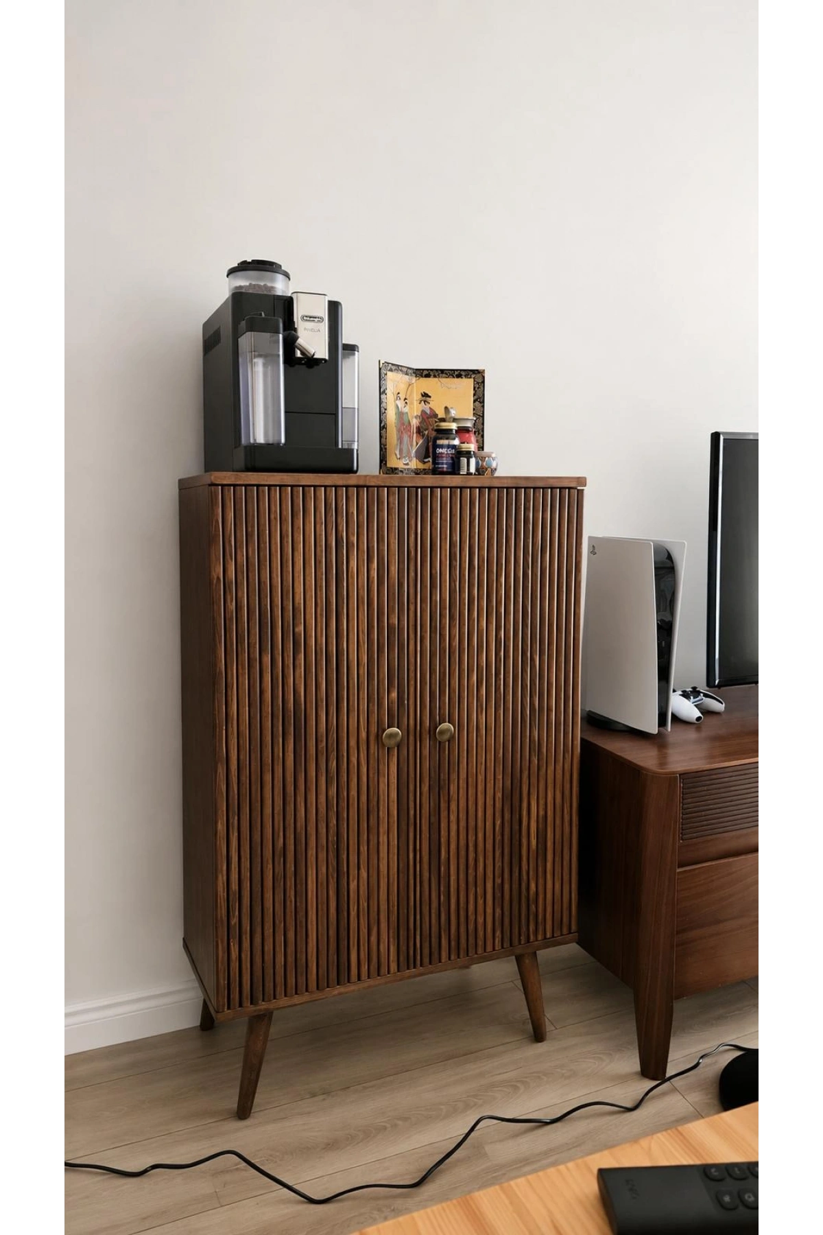 Arden Vintage Masif Ahşap Çok amaçlı büfe dolap