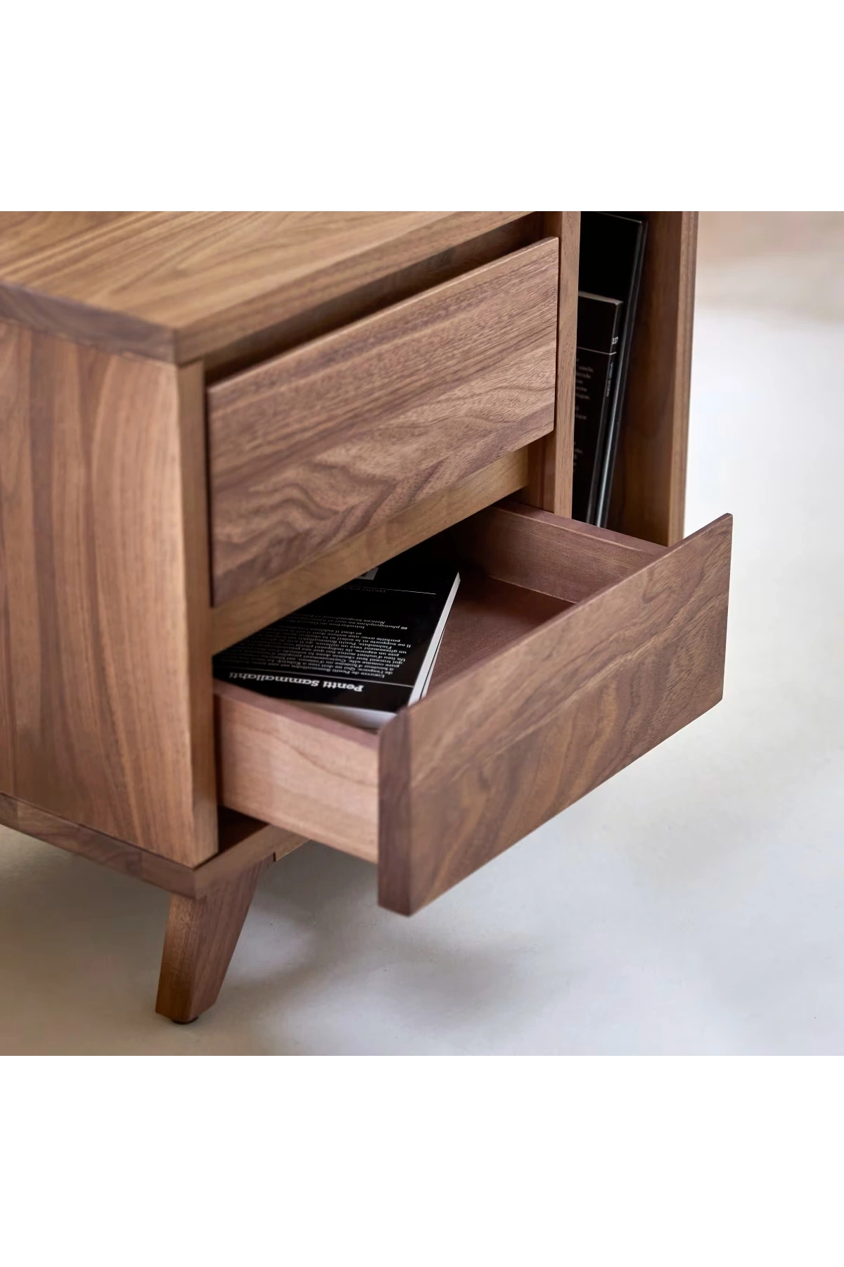 Dark Walnut Solid Wood Nightstand