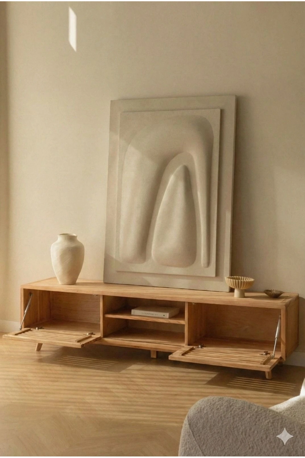 Deleyna Massive Holz TV-Einheit