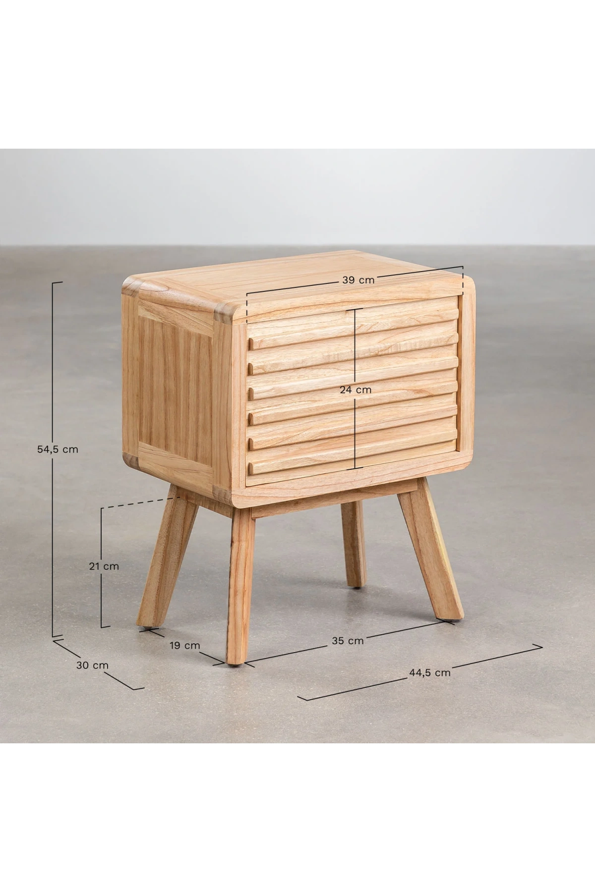 Deleyna Masa de Noche de Madera Maciza