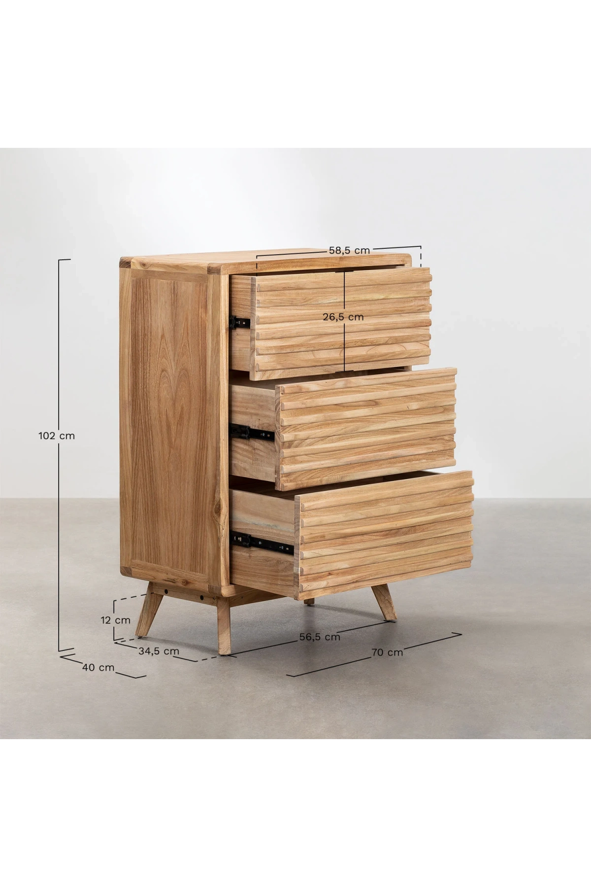 Deleyna Masif Ahşap Şifonyer