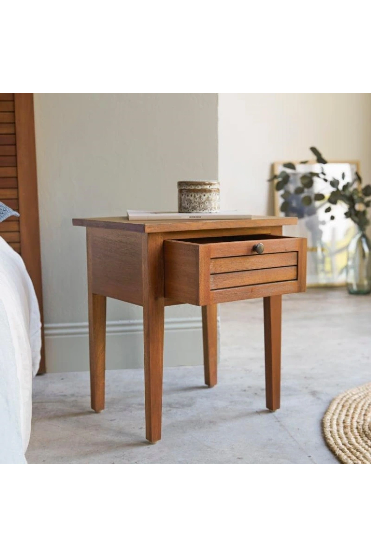 Logia Mesita de Noche de Madera Maciza