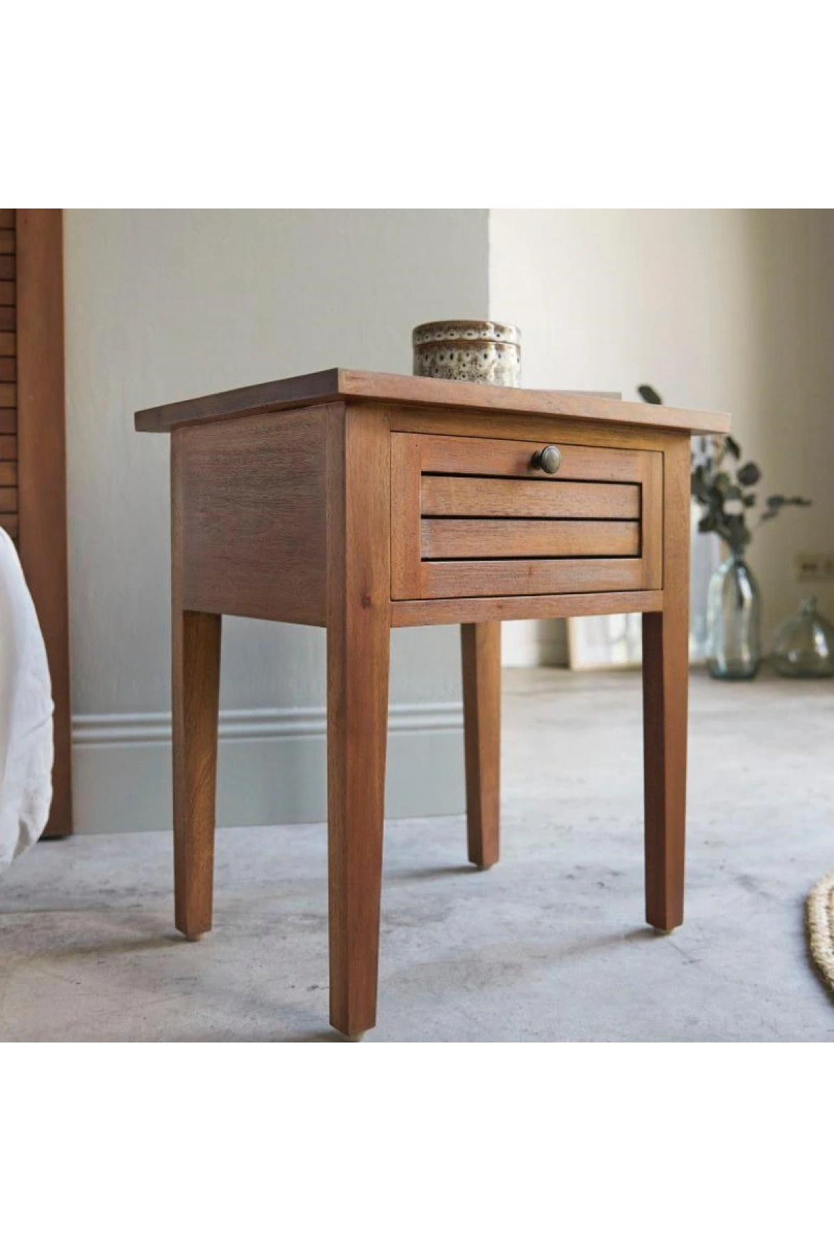 Logia Mesita de Noche de Madera Maciza