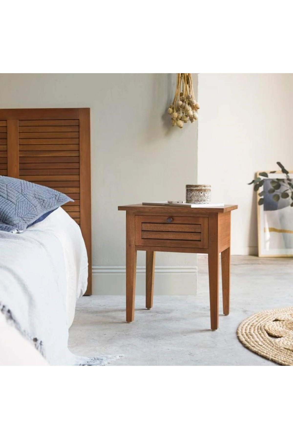 Logia Mesita de Noche de Madera Maciza