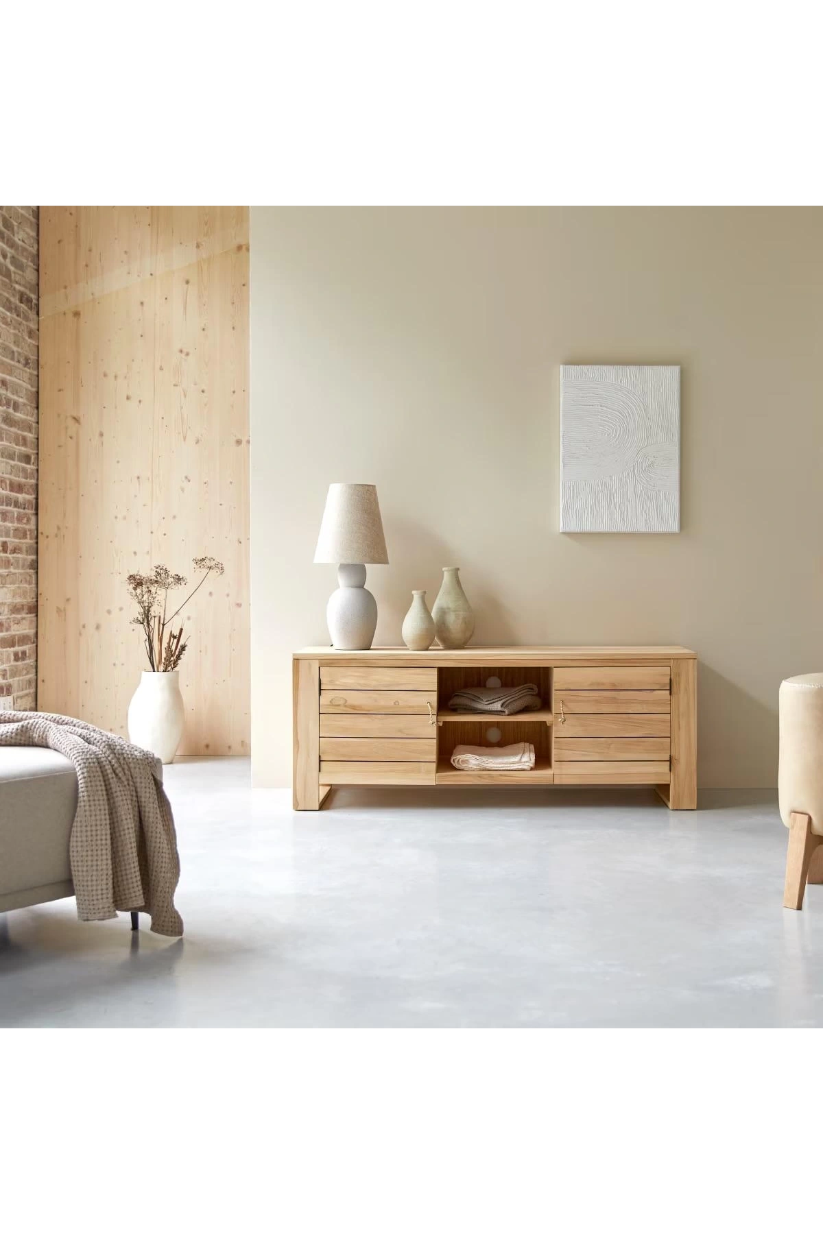 Naturmodell rustik massives Holz-TV-Gerät