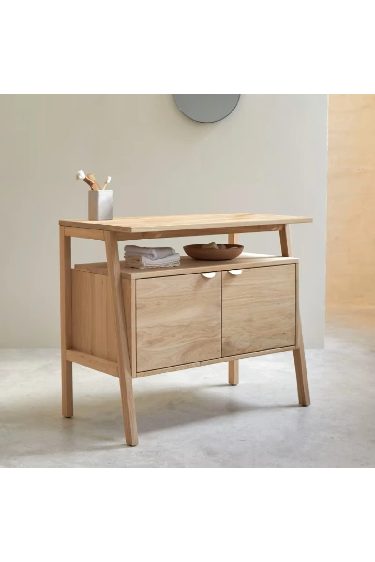 Pola Masif Ahşap Mini Konsol Büfe