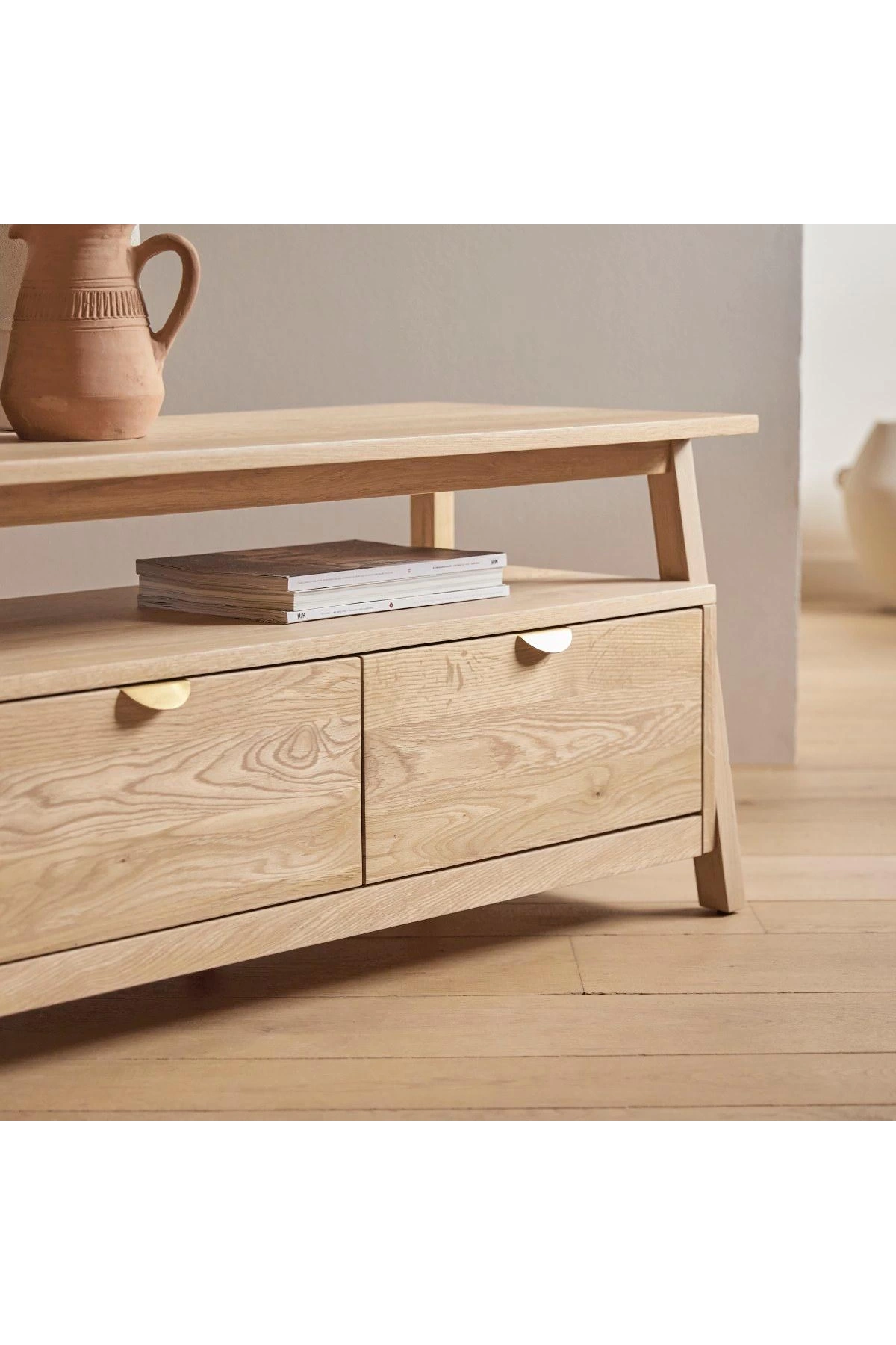 Pola natural solid wood TV unit