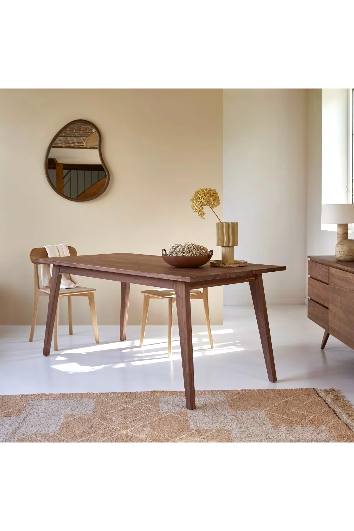 Sara Walnut Solid Wood Dining Table