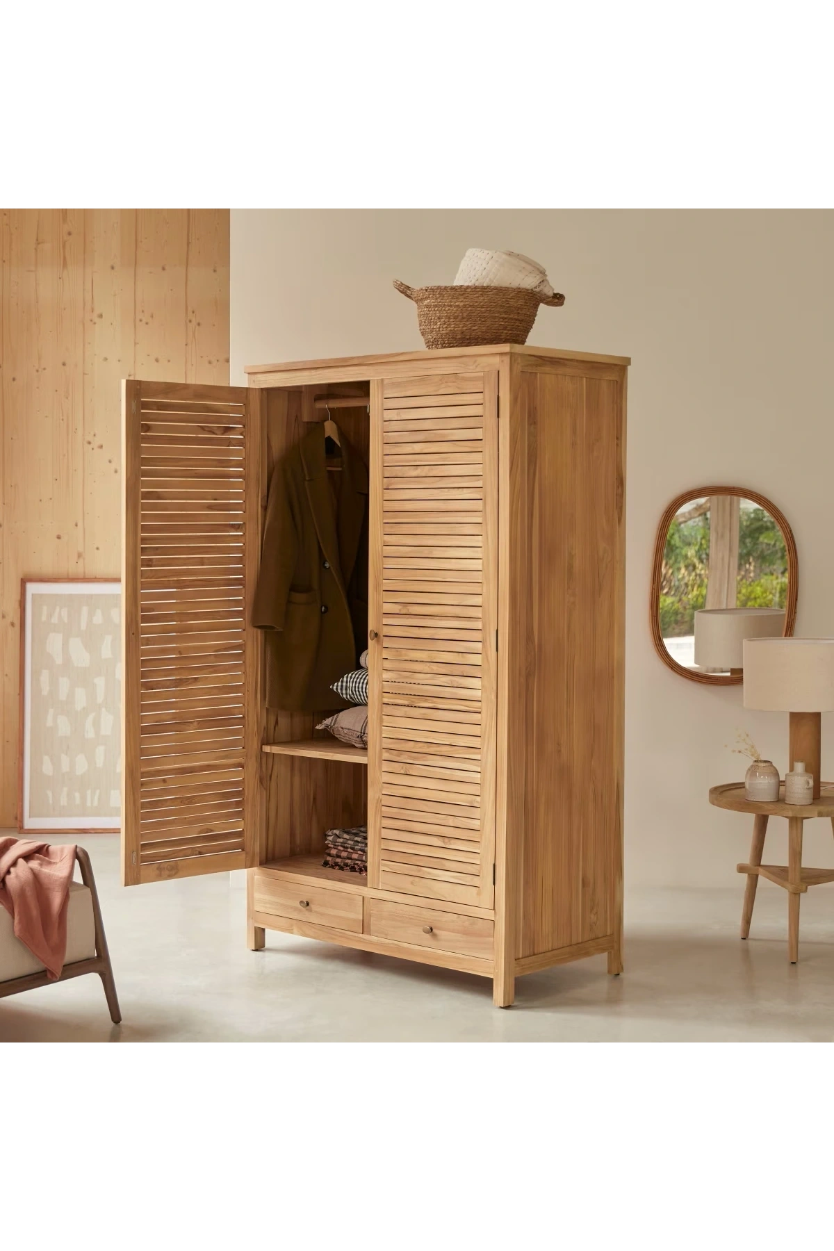 Suzette Barbecue Style Solid Wood Wardrobe