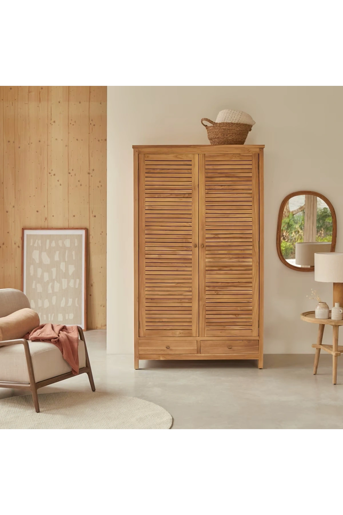 Suzette Barbecue Style Solid Wood Wardrobe