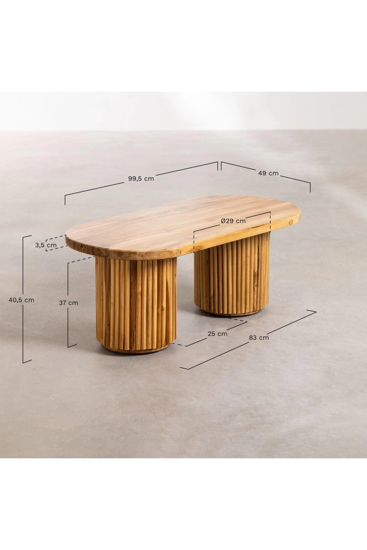 Vien masif ahşap orta sehpa