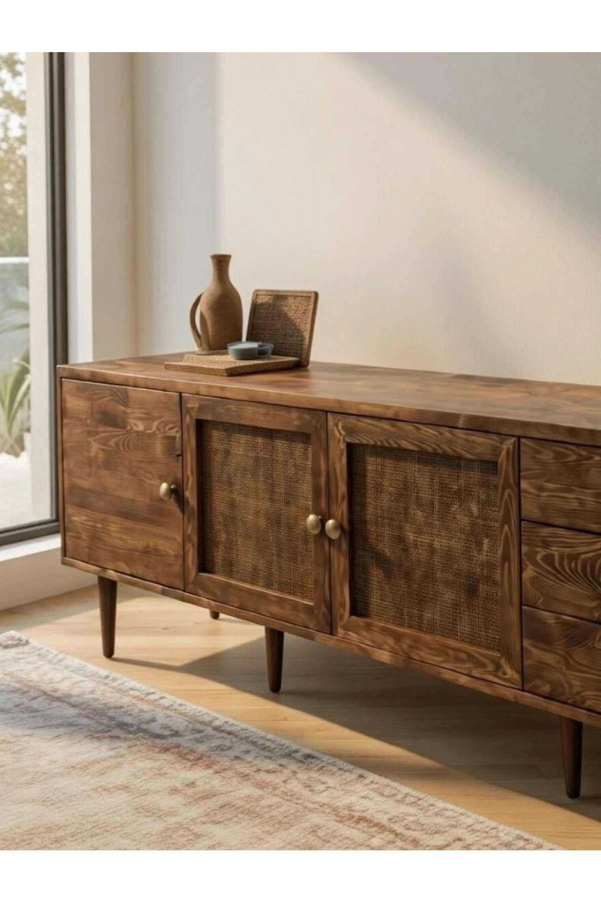 Vienna Masif Ahşap Hazeranlı Konsol, Tv Ünitesi