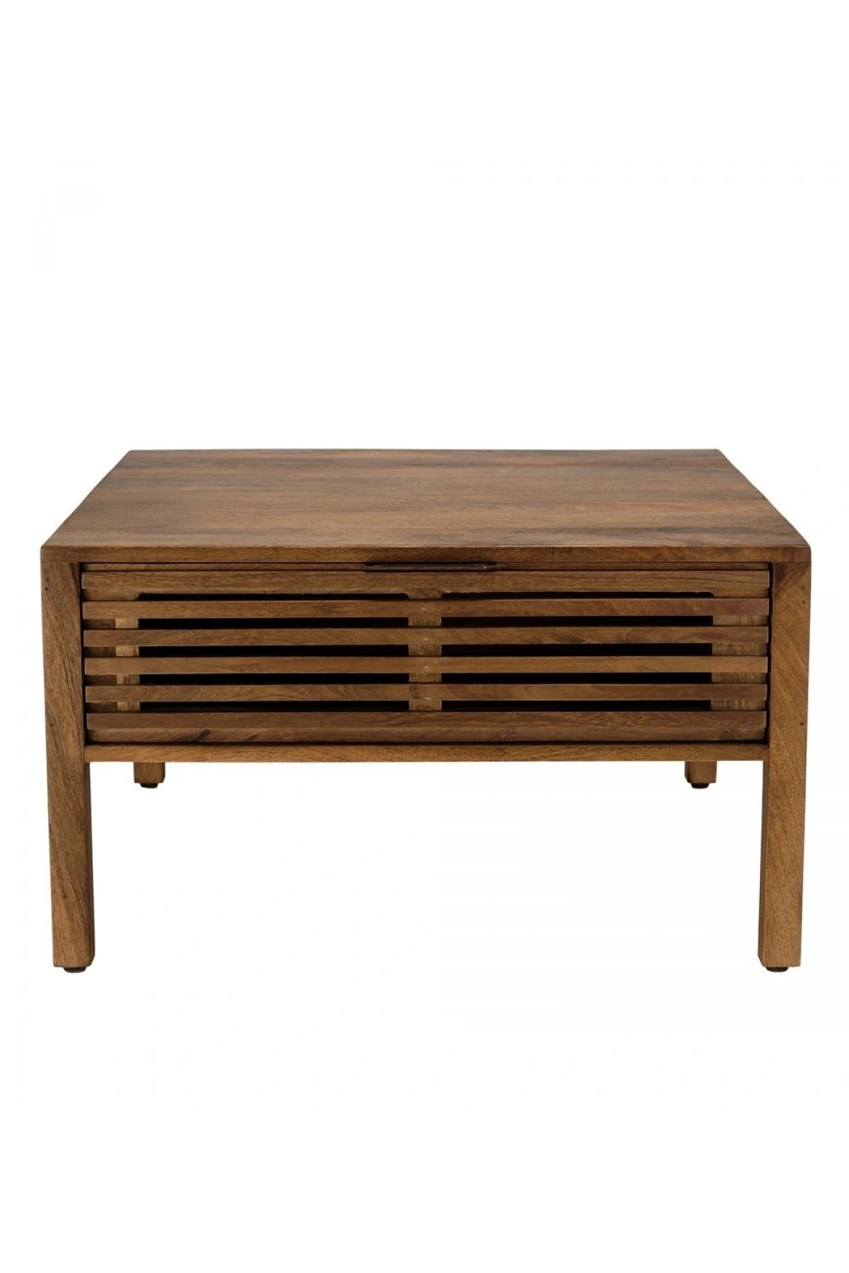 Tavolino centrale in legno massiccio vintage a griglia