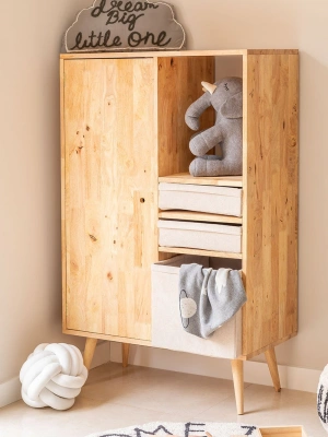 Ahşap çocuk odası gardrop elbise dolabı