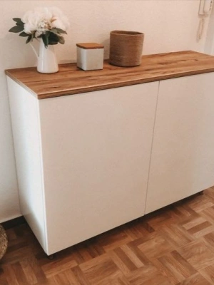 Ahşap detaylı çok amaçlı dolap, ayakkabılık, dresuar