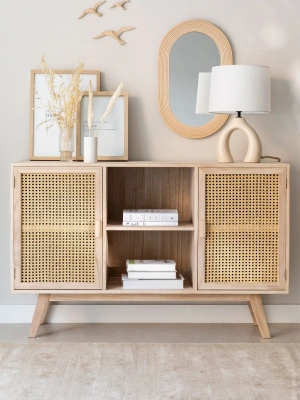 Ahşap hazeran kapak detaylı büfe, konsol