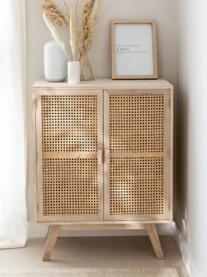 Ahşap hazeran kapak detaylı konsol dolap