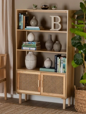 Ahşap hazeran kapak detaylı konsol kitaplık