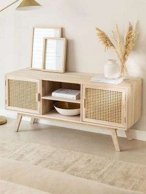 Ahşap hazeran stil modern çift kapaklı çok amaçlı dolap, tv ünitesi