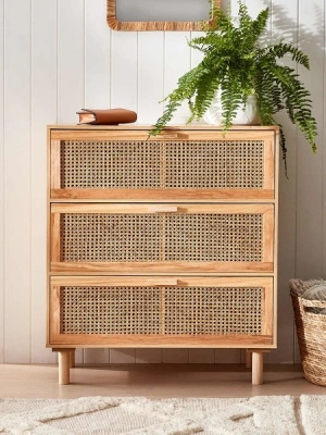 Holz Rattan Modell Kommode