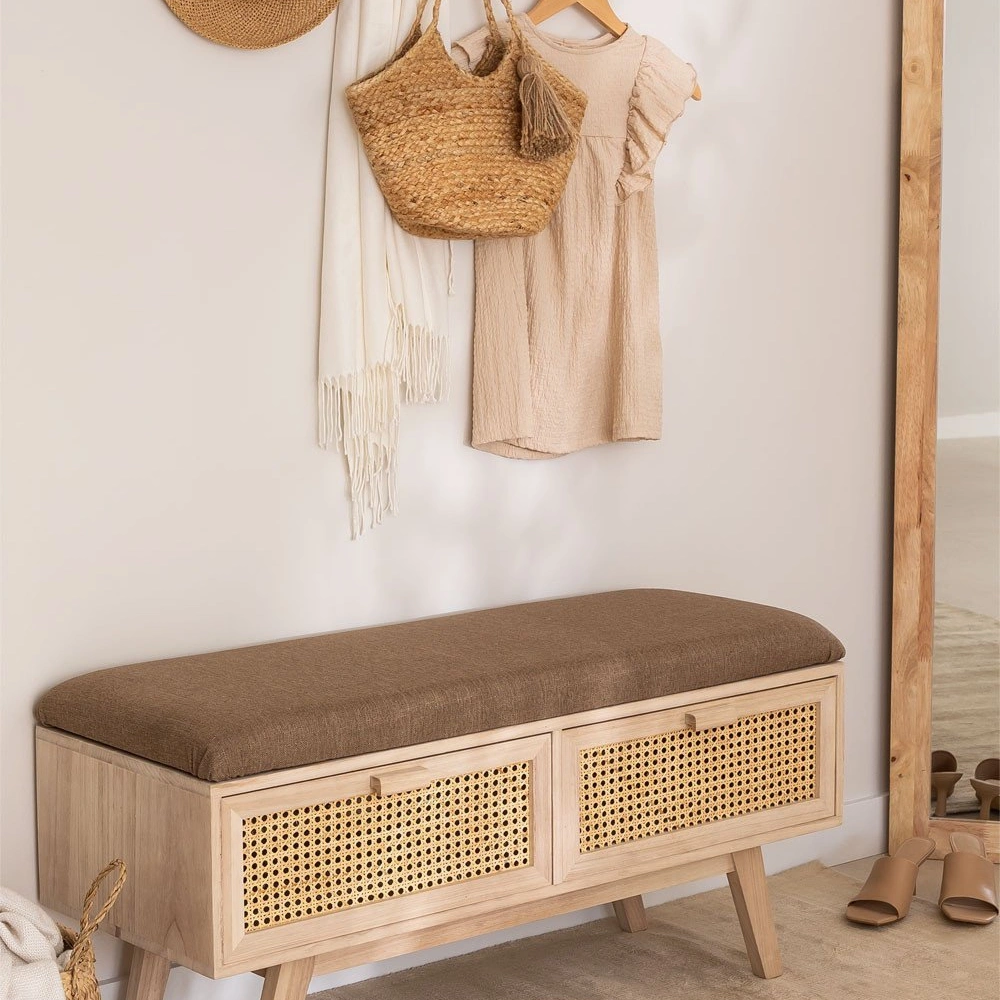 Ahşap çift çekmeceli nostaljik stil tezgah, bank