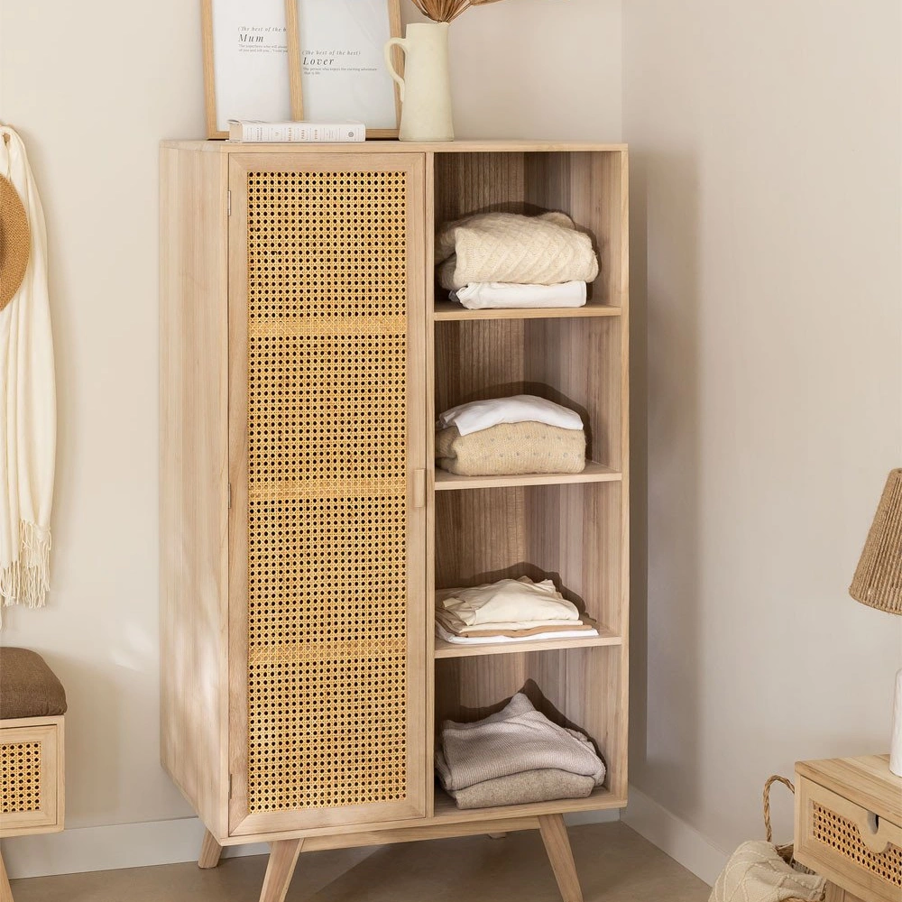 Ahşap tek hazeran kapaklı modern gardrop, dolap