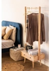 Wooden versatile rail-less free drawer modern coat rack