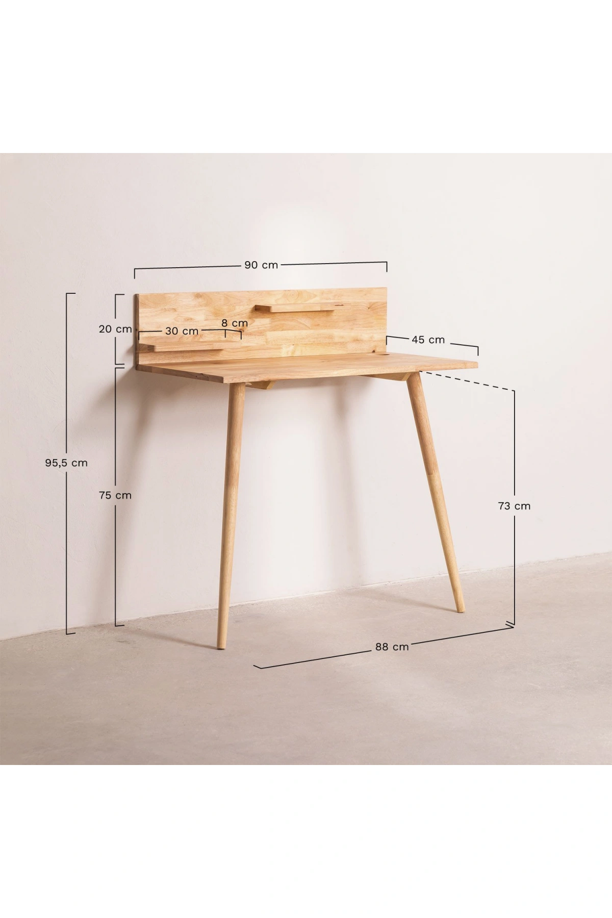 2 Ayaklı Basic Model Ahşap Çalışma Masası 90x75x45 cm