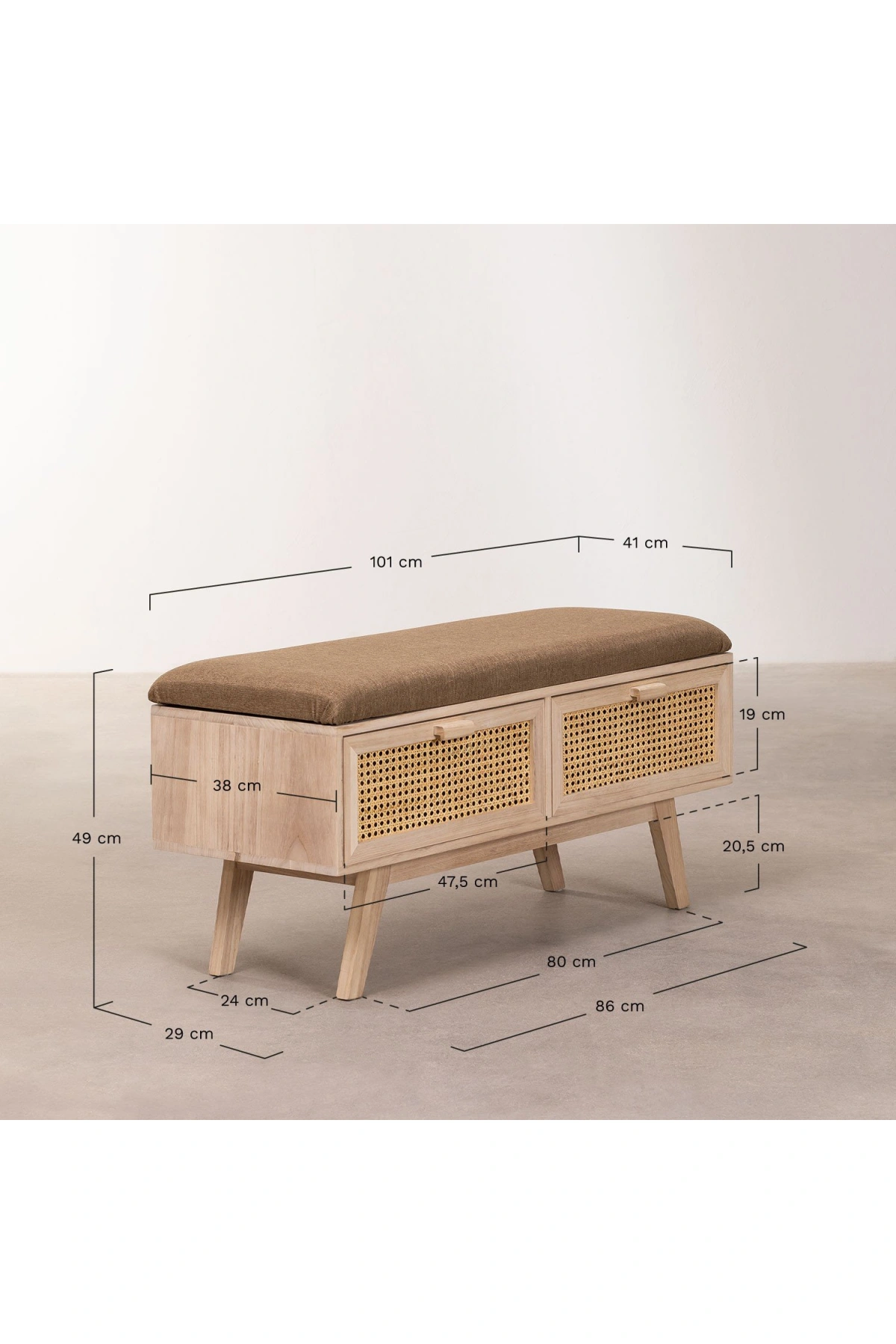 Ahşap çift çekmeceli nostaljik stil tezgah, bank