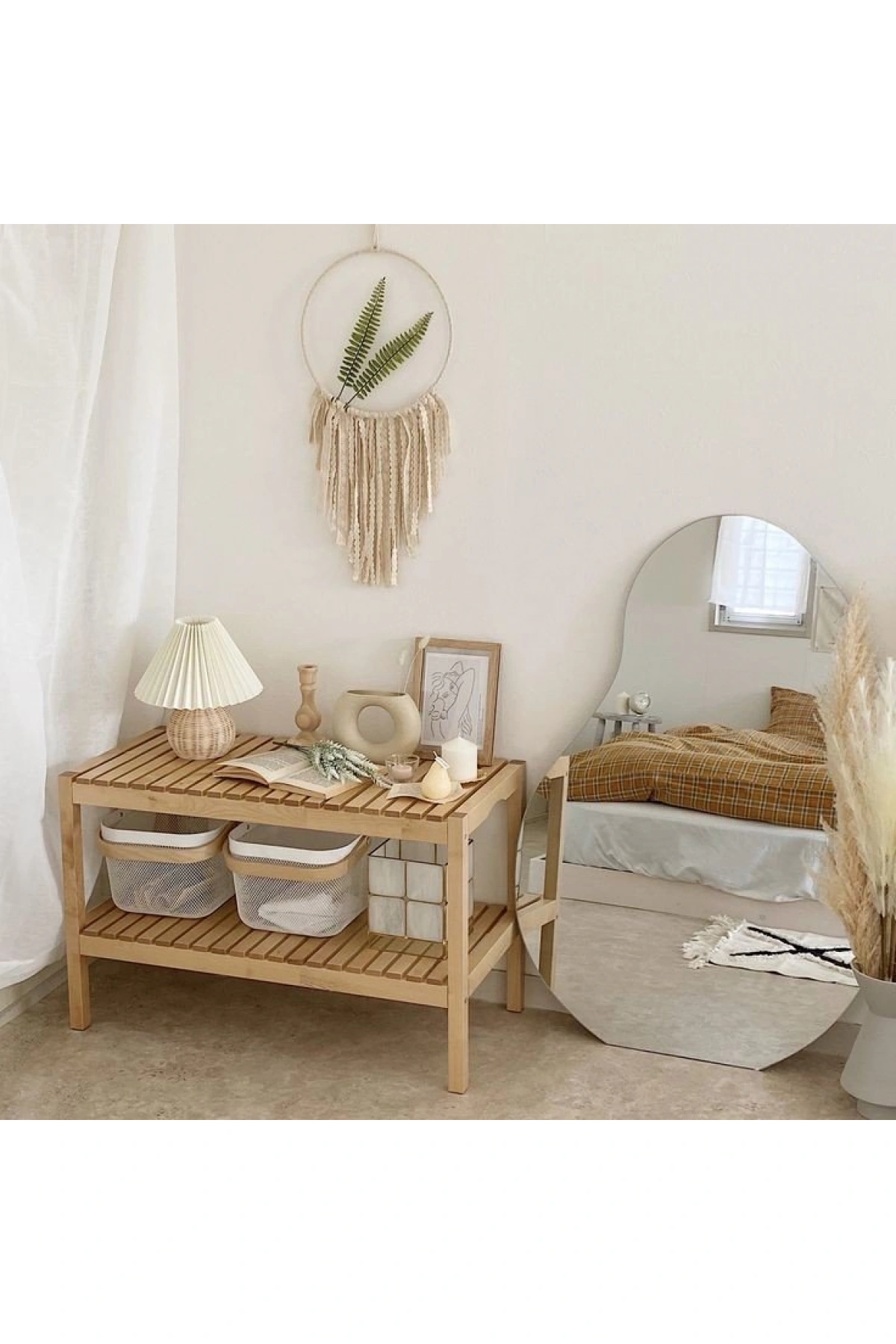 Çok Amaçlı Izgara Model Ahşap Komodin 90x60x40 cm