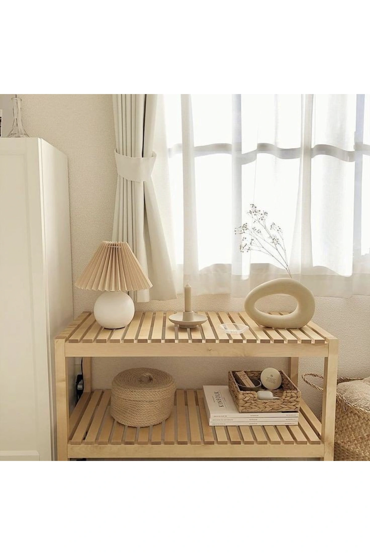 Çok Amaçlı Izgara Model Ahşap Komodin 90x60x40 cm