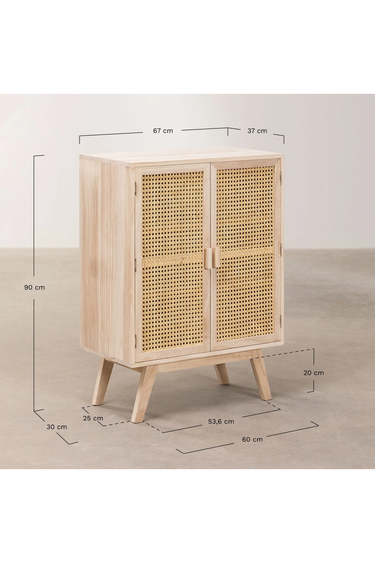 Ahşap Hazeran Kapak Detaylı Konsol Dolap 67x90x38 cm