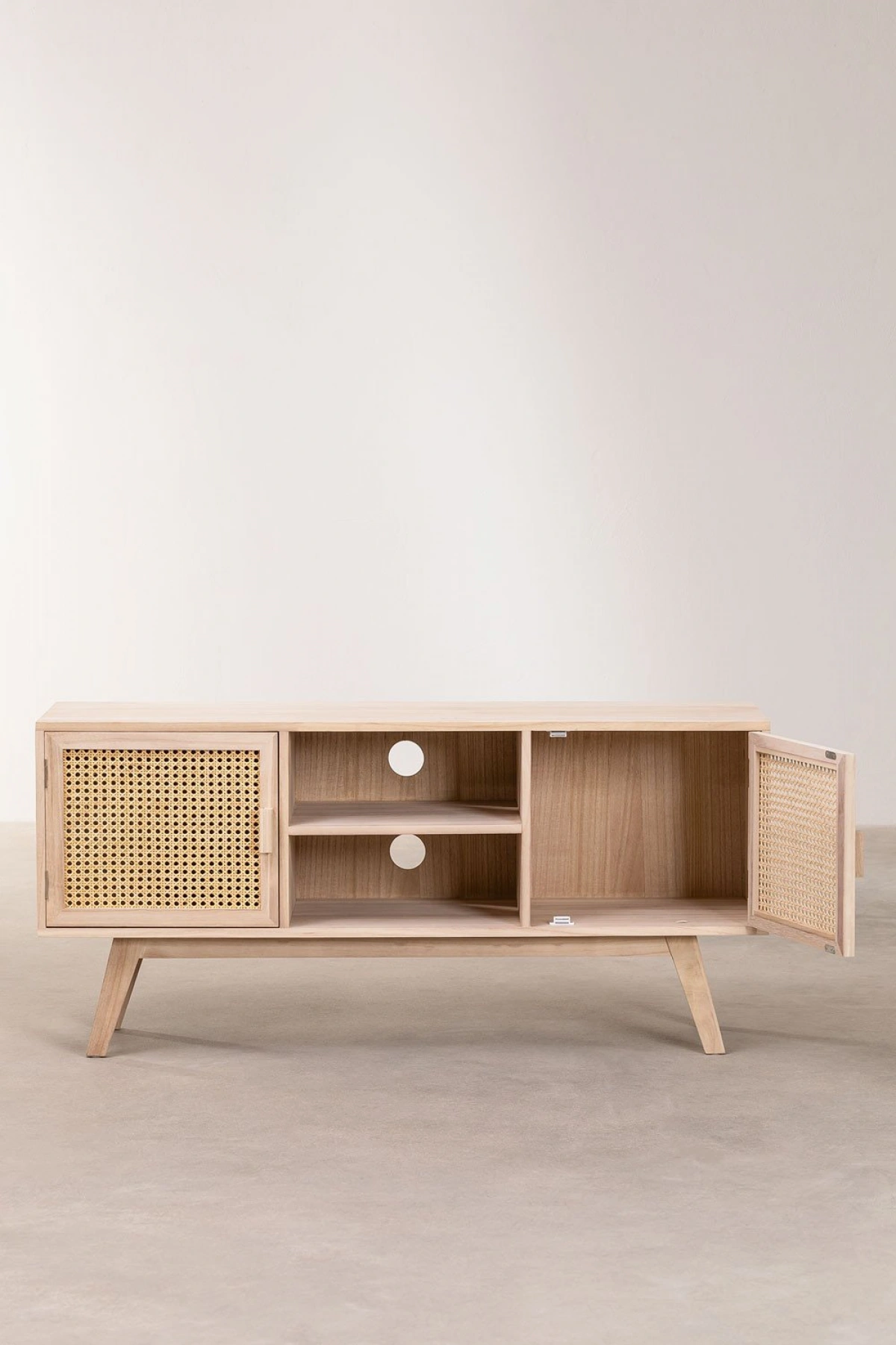 Ahşap hazeran stil modern çift kapaklı çok amaçlı dolap, tv ünitesi