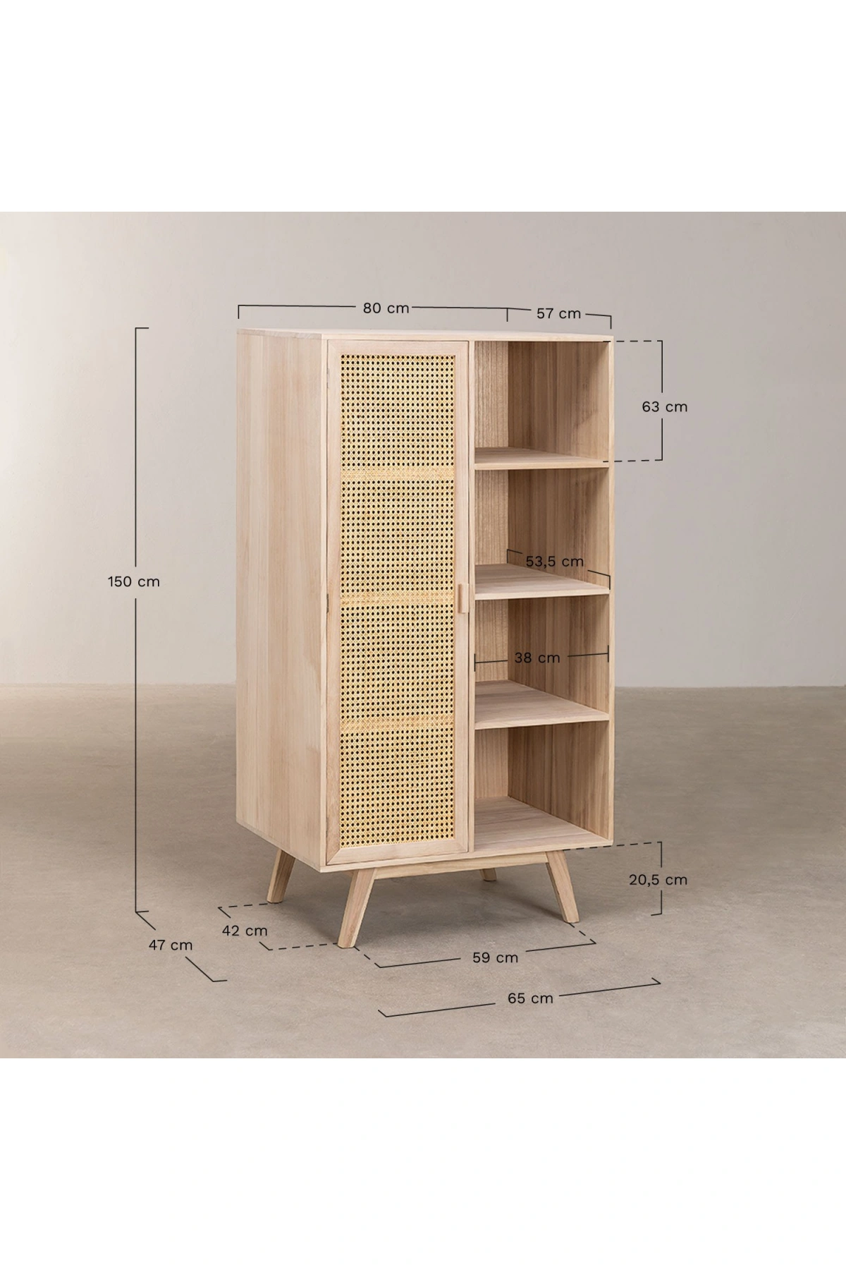 Ahşap tek hazeran kapaklı modern gardrop, dolap