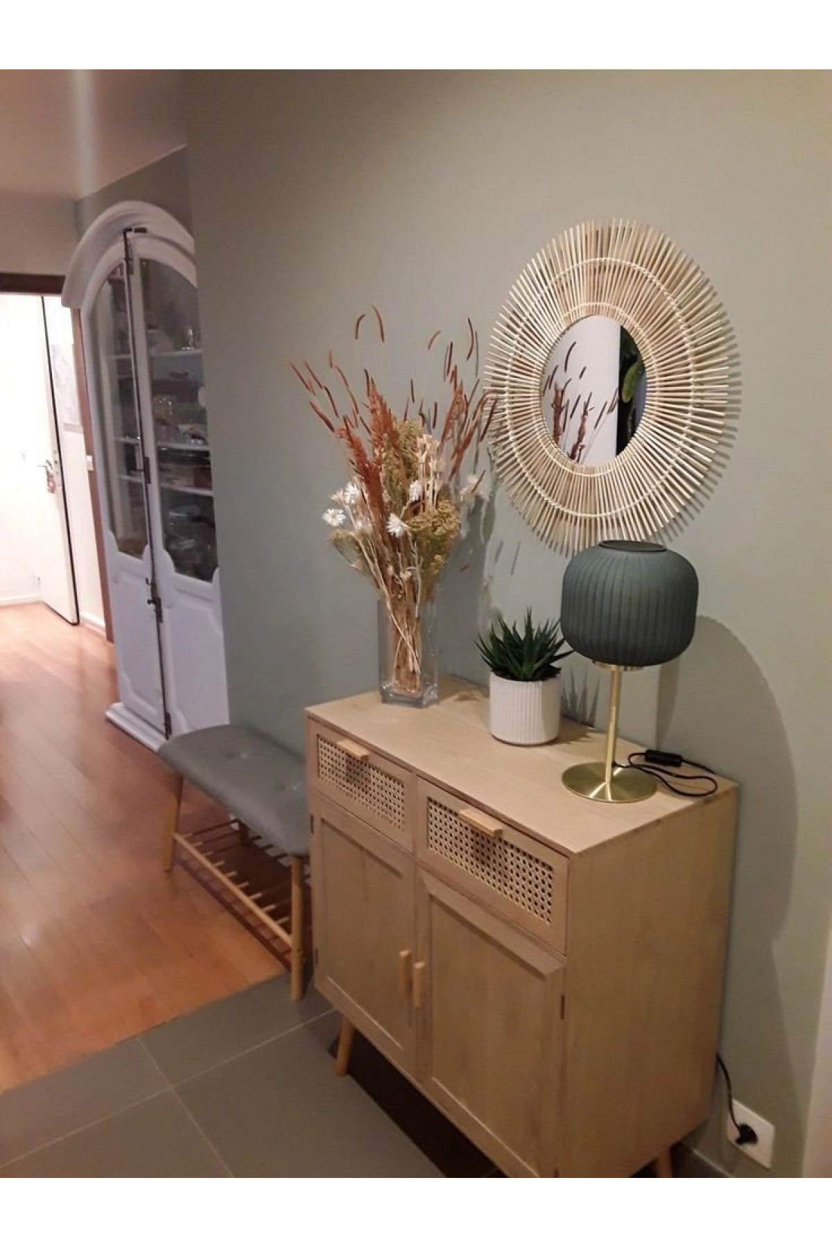 Çift çekmeceli hazeran detaylı western konsol