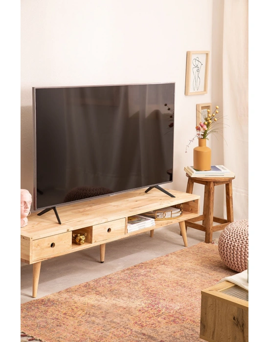 Ahşap ayarlanabilir raysız çekmeceli modern tv ünitesi