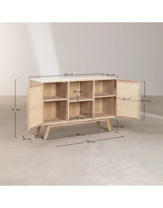 Ahşap hazeran kapak detaylı büfe, konsol