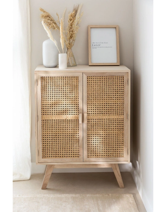 Ahşap hazeran kapak detaylı konsol dolap