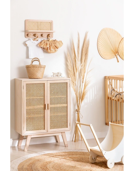 Ahşap hazeran kapak detaylı konsol dolap