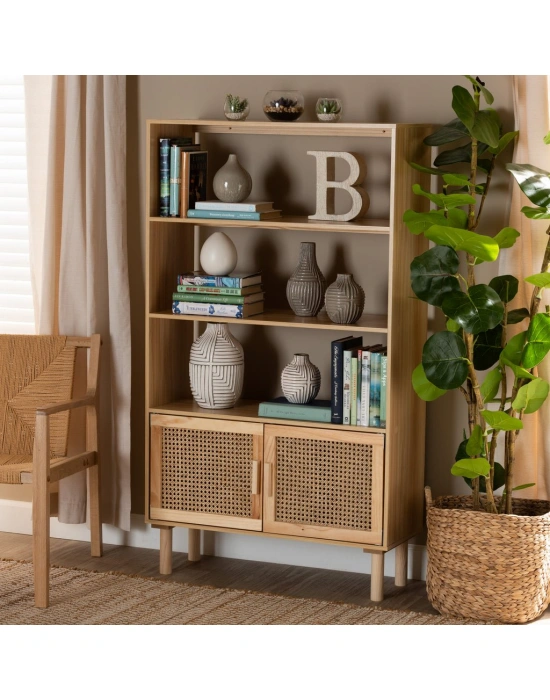 Ahşap hazeran kapak detaylı konsol kitaplık