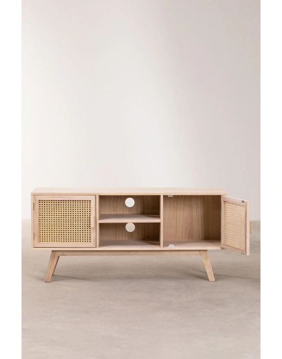 Ahşap hazeran stil modern çift kapaklı çok amaçlı dolap, tv ünitesi