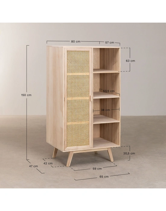 Ahşap tek hazeran kapaklı modern gardrop, dolap